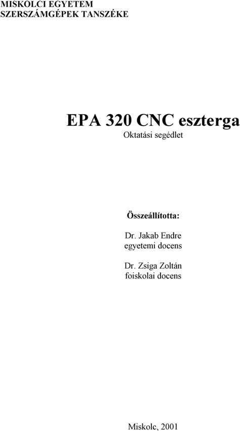 EPA 320 CNC eszterga Oktatási segédlet .